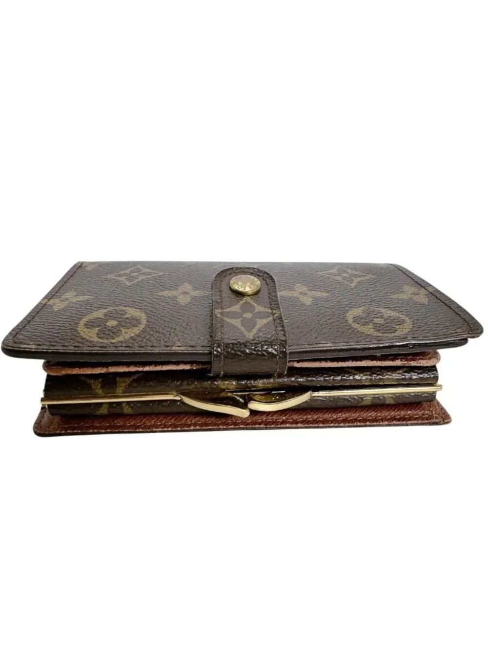 Louis Vuitton Monogram Kiss Lock Wallet with Card Pocket Porte Monet Biet